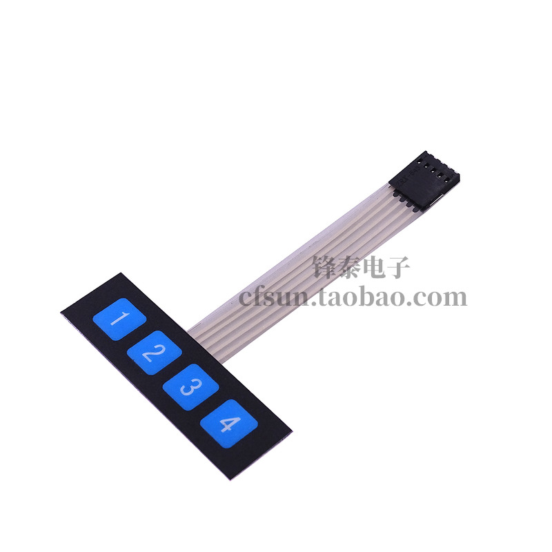 1 row 4 key membrane switch Matrix keyboard Membrane keys Control panel Single chip expansion keyboard