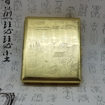 Zorro pure copper cigarette case 20 sets of personality creative retro carved Qingming Shanghe figure ultra-thin portable men