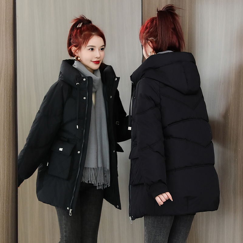 Popular 2026 Winter New Cotton-Padded Jacket for Women, Mid-Length Korean Style, Stylish Women's Cotton Coat, Loose, Thickened, Warm Outerwear