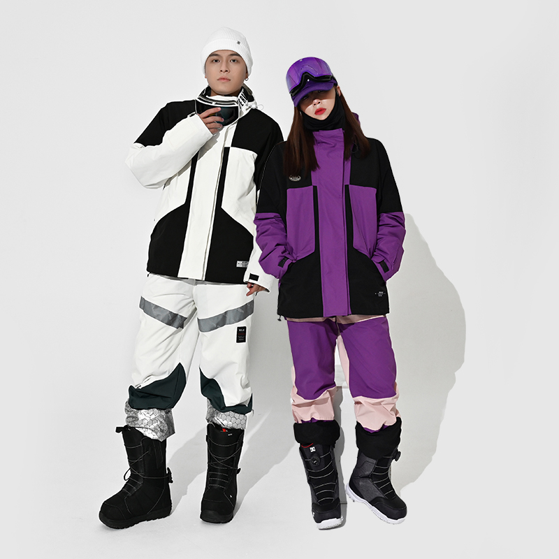 LOVMTSEA Ski Sensor Color-plus-Waterproof Heating Ski Set for Men and Women Single-board Ski