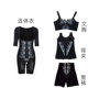 ຮ້ານເສີມສວຍ embroidered Lycra double-layer tummy control shapewear breasted tummy control jumpsuit three-piece body shaper set