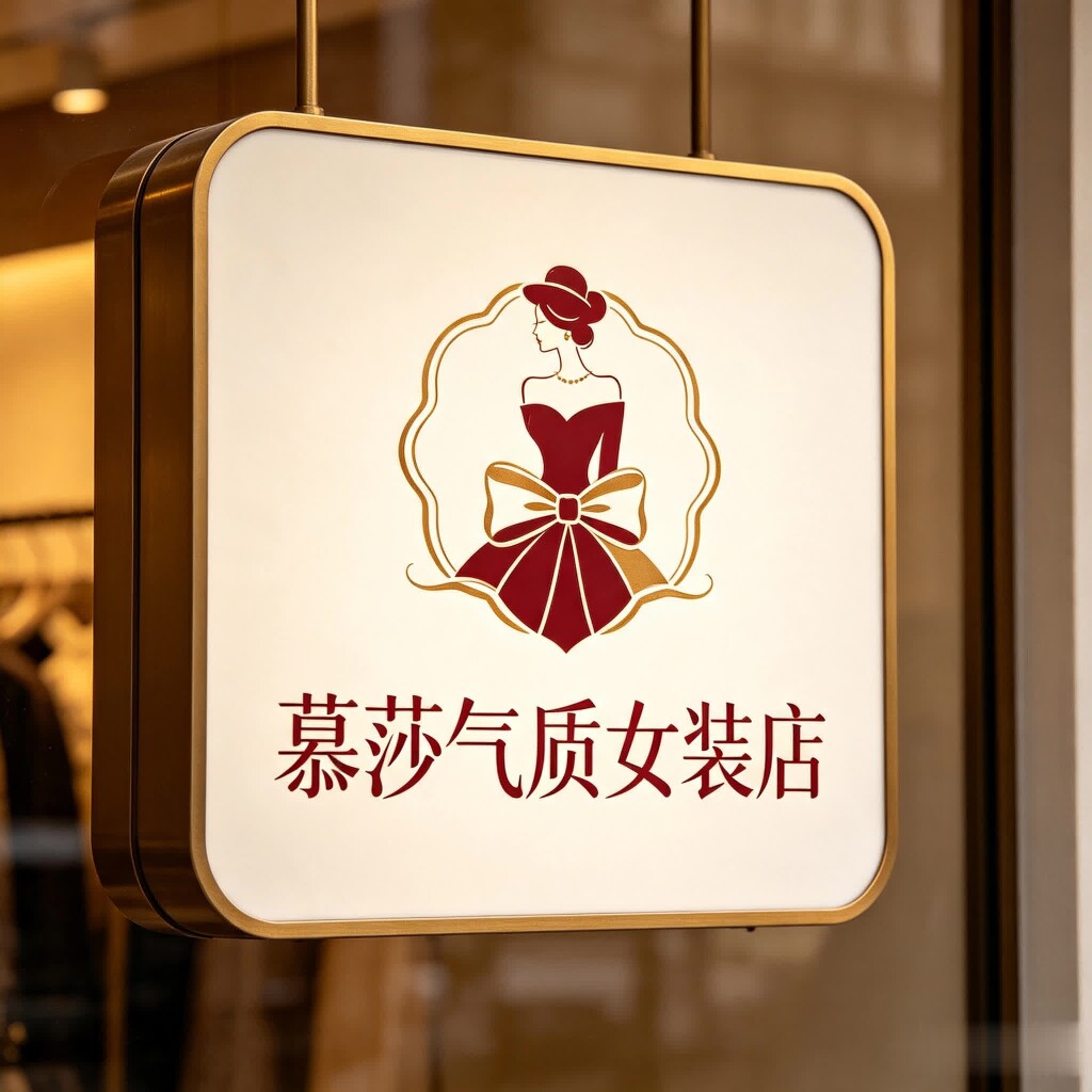 慕莎气质女装店的LOGO