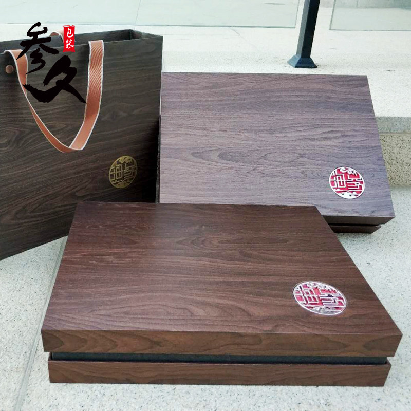 (Shenjiu) New tree grain sea cucumber box Dried sea cucumber box Single bottled sea cucumber box