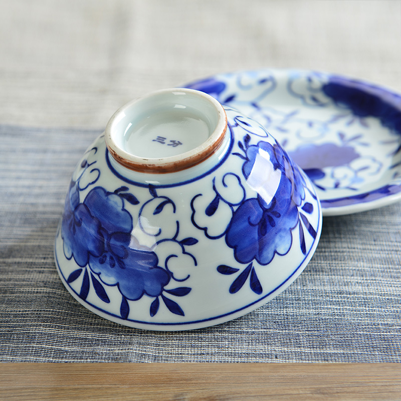 Japanese household ceramic bowl bowl of rice bowls bowl rainbow such as bowl three ceramic tableware contracted tall bowl to eat bread and butter