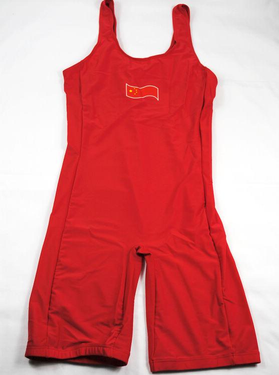 Match wrestling suit men's women's wrestling suit national standard freestyle red and blue 2-piece suit imported spandex fabric