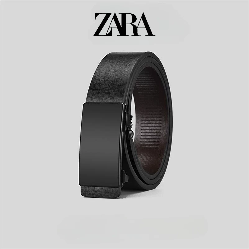 Пояс ZARA, модная пряжка, мужские универсальные брюки, натуральная кожа