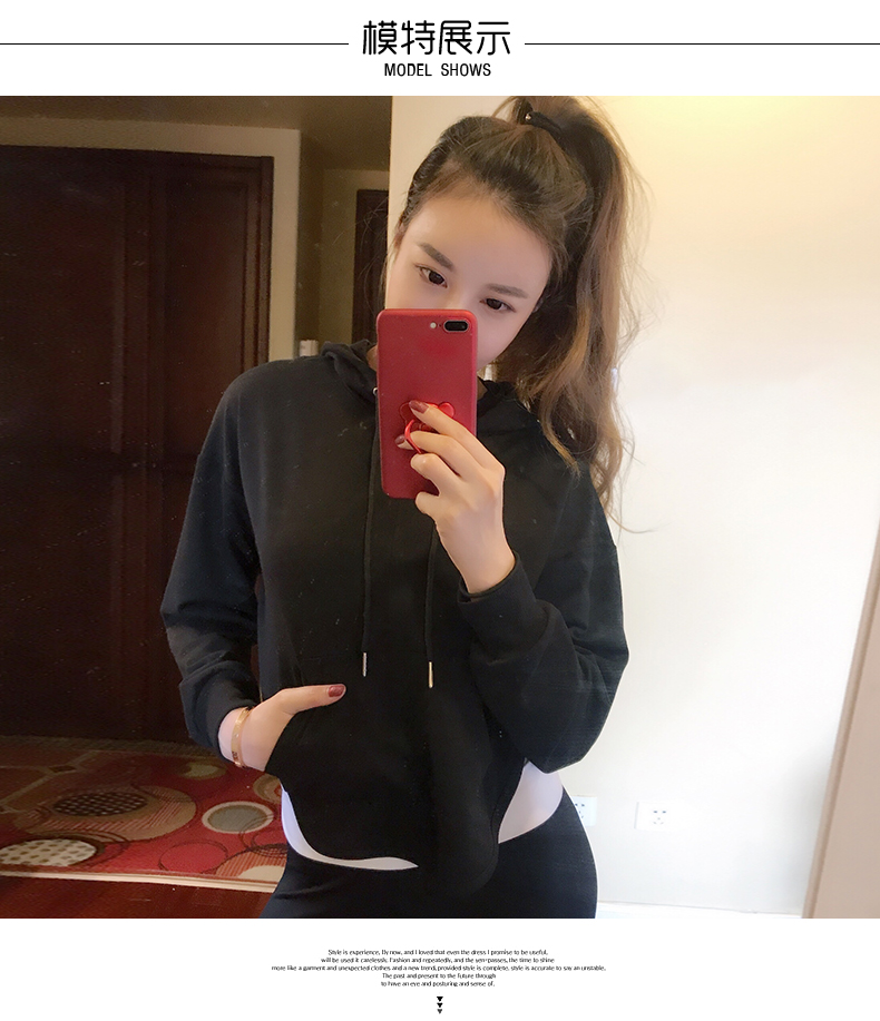 2018 xuân hè mới backless trùm đầu áo khoác BF thủy triều lỏng lẻo hở eo hở eo thể thao giản dị áo len nữ - Thể thao lông cừu / jumper mua áo sweater