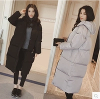 Phiên bản Hàn Quốc của đầu gối xuống áo khoác cotton mùa đông dày áo khoác cotton học sinh bánh mì quần áo cotton phụ nữ dài triều áo phao gile nữ dáng ngắn