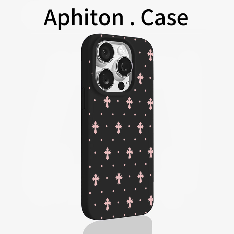 Pink Polka Dot Croix Heart Phone Case Suitable for Apple 17 Pro Max Large Hole Phone Case iPhone 17/16/15/14/13/12/11 Matte Skin Feel Vivo Huawei P70 Xiaomi 17 Oppo Women's Case
