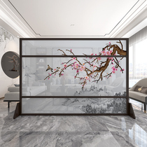 Screen partition Living room New Chinese solid wood tea room Bedroom shelter Home office incoming door minimalist modern seat screen