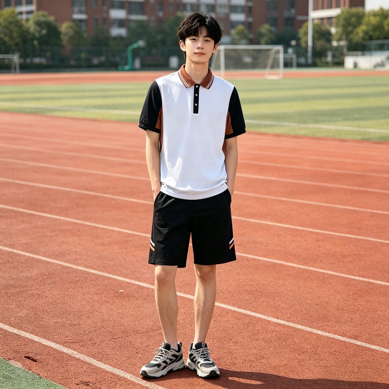 [Yinzhou Experimental Middle School] Boys' Short-Sleeved T-Shirt and Shorts 72001/01A