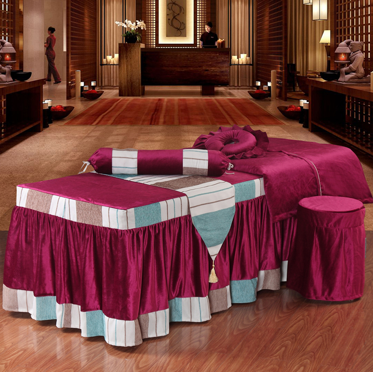 Bộ đồ giường đẹp bốn mảnh bộ nhung Ý massage massage massage Bộ đồ giường spa thẩm mỹ viện đặc biệt ga trải giường nối mi