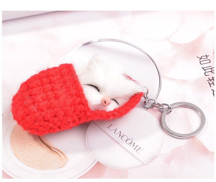 Sleeping Cat Keychain