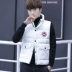 Mùa đông đôi nam nữ xuống vest cotton dày nam thanh niên hoang dã nam nữ áo vest ngắn xu hướng Hàn Quốc áo bomber Áo khoác đôi