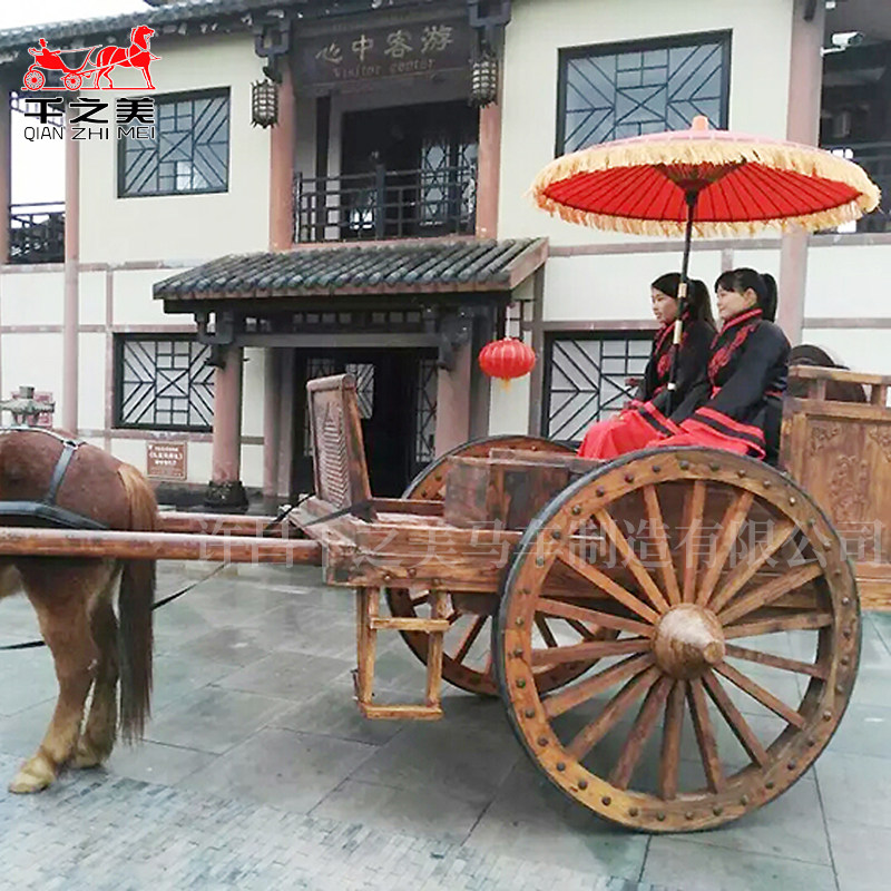 Chinese Han Dynasty wooden carriage Chinese classical sightseeing carriage Sightseeing tour film and television props Chinese exhibition props