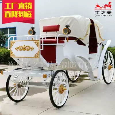 New European luxury double-row sightseeing carriage Royal wedding carriage scenic spot sightseeing four-wheel Retro carriage