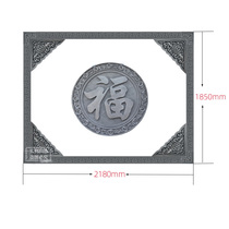 Ancient brick-carved shadow wall new Chinese style circular blessing character antique photo wall relief wall pendant decorative front door wall