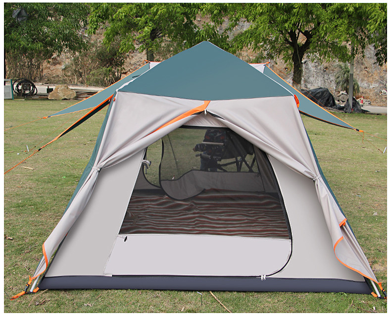 Outdoor tent camping thickened rainstorm automatic quick opening 3-4 people one room one hall self-driving aluminum alloy