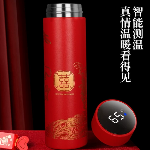 Умный стакан из нержавеющей стали со стаканом, подарочная коробка для влюбленных, термометр, измерение температуры