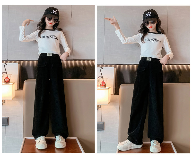 Осенние детские штаны, коллекция 2023, подходят для подростков, свободный прямой крой Kaida 