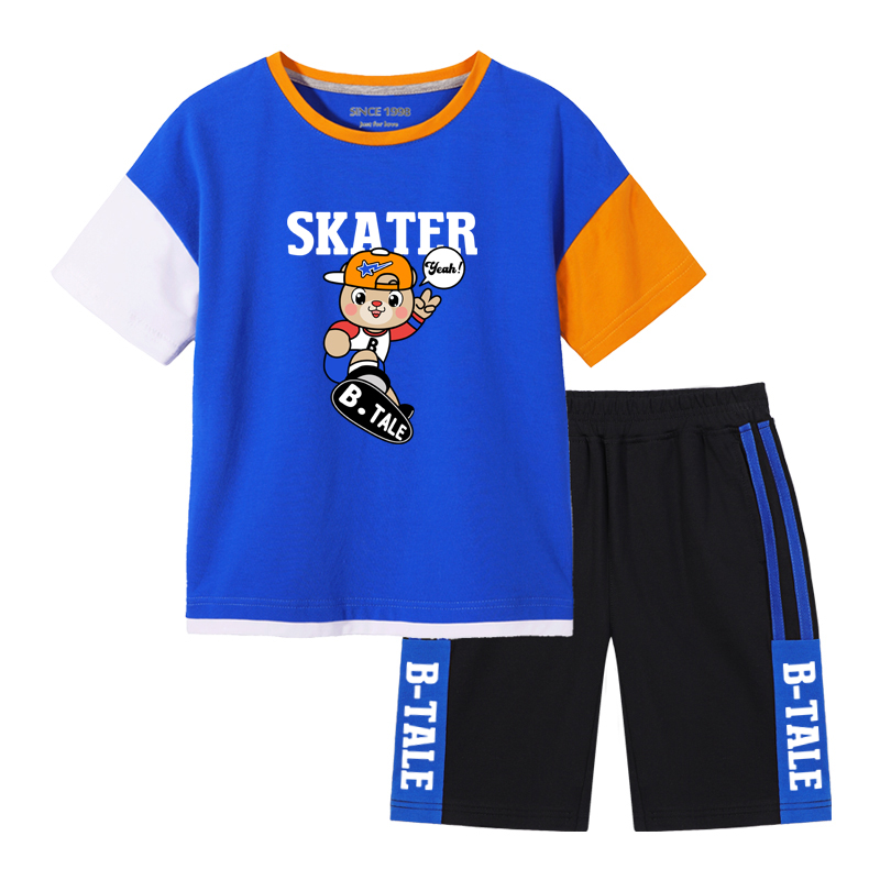 Thể thao Kit 2020 New Boy bé mùa hè ngắn tay mùa hè ăn mặc trai Hip-Hop Thể thao Casual Wear Bayda trẻ em.