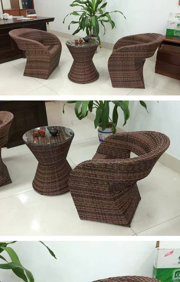 Đồ nội thất mây Cafe giải trí wicker ghế Ban công bàn ghế mây - Đồ gỗ ngoài trời ghế dã ngoại naturehike