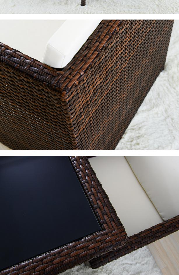 Wicker ghế cafe ban công biệt thự ngoài trời kết hợp bàn mây và ghế mây nội thất gửi đệm - Đồ gỗ ngoài trời bàn gỗ ngoài trời