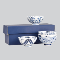 Manchu Slow Language Rice Bowl Home Japanese Imported Pozu Yaki Dyeing Fu Wan Small Bowl Gift Box Set Rice Bowl
