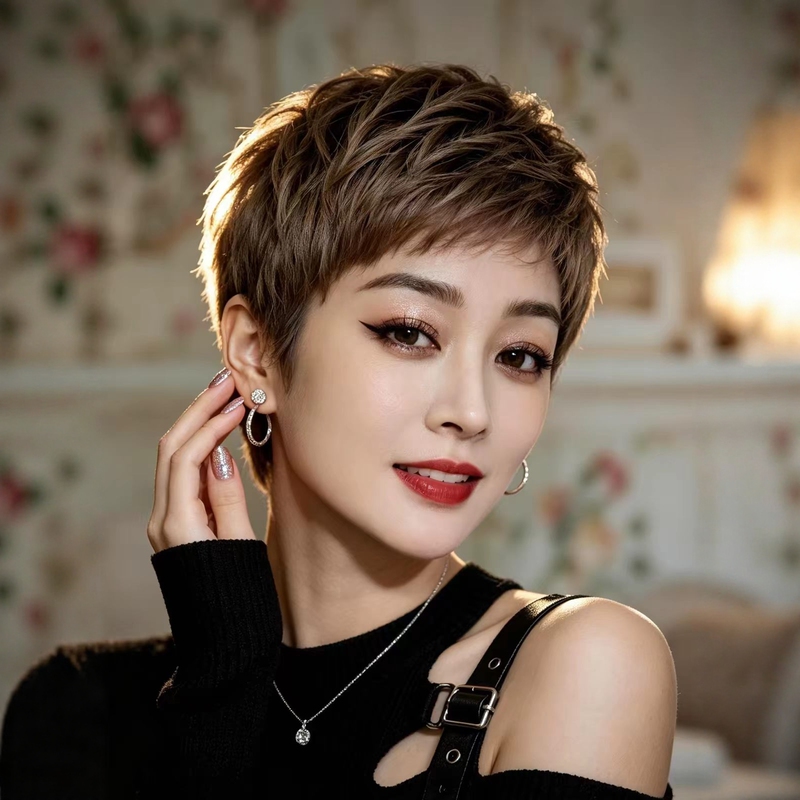 No-Maintenance Technology Memory Wig, Fully Hand-Woven, Full Wig for Middle-Aged and Elderly Women, Short Wig for Baldness, Suitable for Chemotherapy No-Maintenance Technology Memory Wig, Fully Hand-Woven, Full Wig for Middle-Aged and Elderly Women, Short Wig for Baldness, Suitable for Chemotherapy