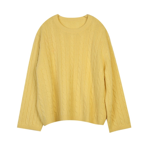 莉贝琳 Однотонный шерстяной свитер, круглый воротник