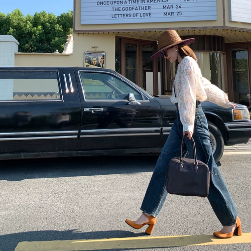 Ретро хлопковая футболка, цветочный принт, коллекция 2022, в корейском стиле, рукава фонарики