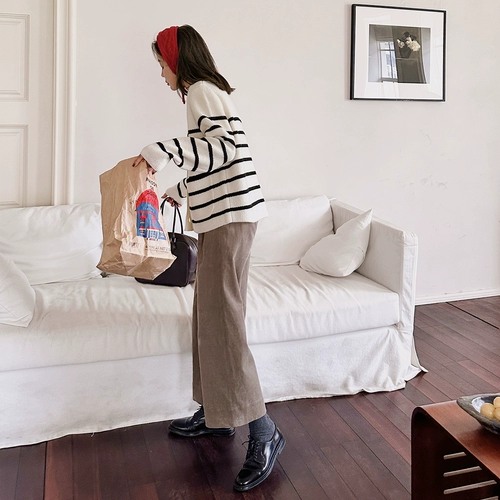 莉贝琳 Японские вельветовые весенние штаны, джинсы с начесом, свободный крой