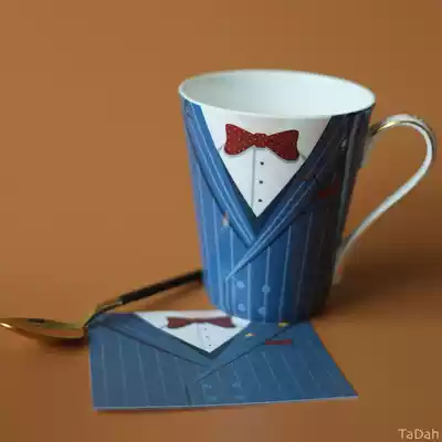 (Tadahara)Gentleman's Cup Ace Agent Mug Retro creative boyfriend Husband Birthday gift