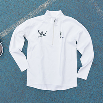 Professional sports training sweater plus velvet autumn and winter competition warm-up clothing marathon track and field collar long sleeve fitness T-shirt