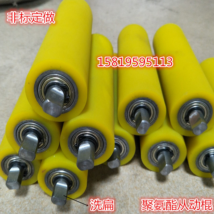 Coated rubber roller abrasion resistant polyurethane rubber roller high temperature resistant silicone rubber roller PU rubber shaft assembly line head tail roller