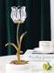 欧式轻奢蜡烛台摆件水晶玻璃铜大理石复古奢华家用浪漫餐桌装饰品