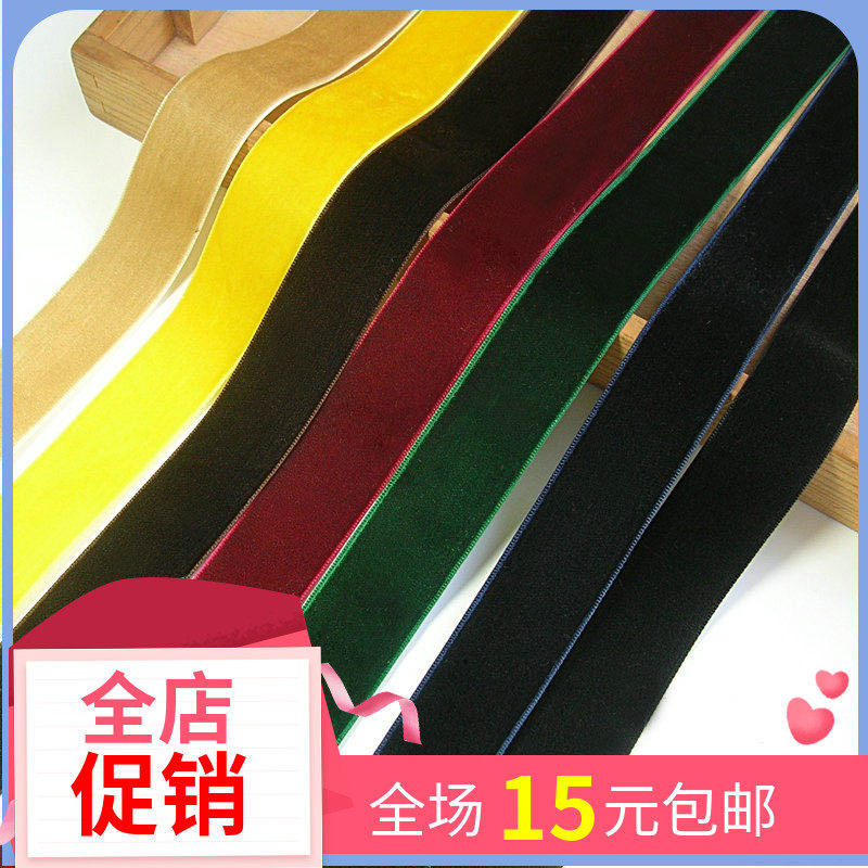 2 5cm Width Three Tops Single Side Velvet Band Velvet Band Flocking Band Ribbon DIY Hair Accessories Bow Knot Material Necklace