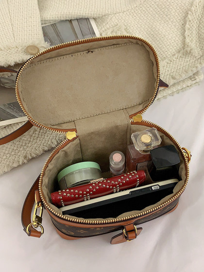 盒子包女包2025新款潮时尚复古丝巾手提水桶包老花单肩斜挎饭桶包