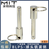 BLPS Ball Head Locking Pin Diameter 5 Spring Indexing Pin Positioning Sound Bolt Safety Quick Lock Telescopic Stop Pin 1