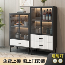 Side cabinet modern minimalist dining room cabinet against the wall Nordic luxury living room cabinet multifunctional tea cabinet storage locker