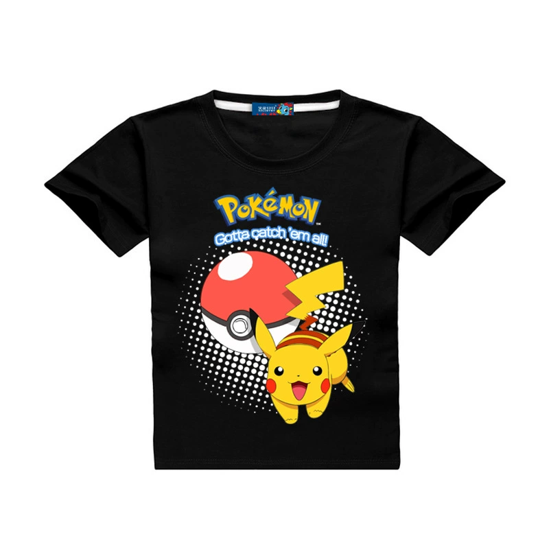 Pokemon Pokémon Pikachu Pikachu Con trai Con gái Quần áo Ngoại thương Áo phông Trẻ em Tay ngắn Quần áo - Áo thun