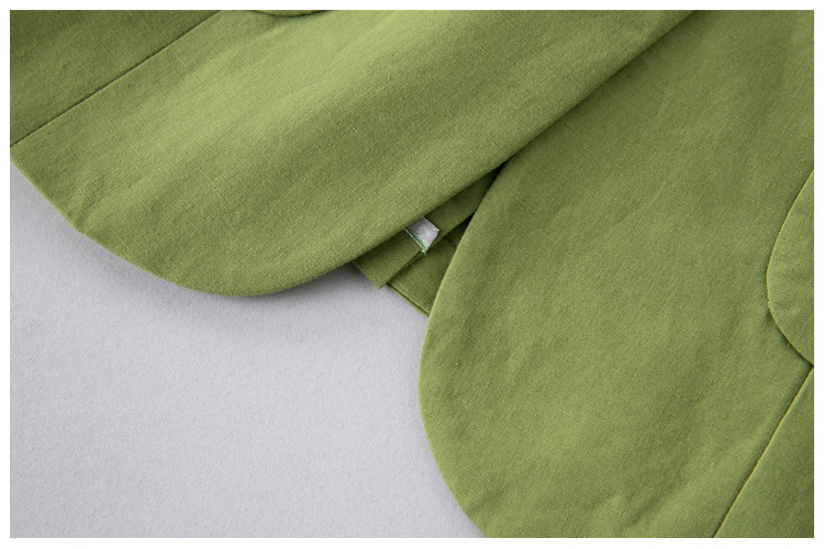 Áo khoác cotton và vải lanh nhỏ phù hợp với áo khoác nữ mùa thu và mùa thu Hàn Quốc thời trang Hàn Quốc thon gọn tay áo ngắn bộ vest nữ