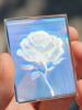 Holographic Rose Cyberpunk Handmade Gift Glass Ornament Naked Eye 3D Photo Light Science Collection