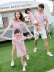 Cha mẹ-con mùa hè áo sơ mi ngắn tay polo Váy mẹ phương Tây 2020 mới hợp thời trang gia đình ba bộ đồ màu đỏ ròng - Trang phục dành cho cha mẹ và con