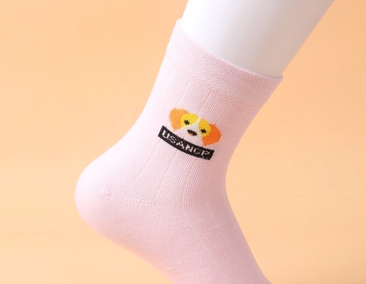 Mùa hè ống thấm mồ hôi rắn màu vớ tuần hoạt hình nữ vớ cotton trung học vớ vớ vớ thuyền bé gái vớ hàng tuần