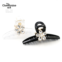 Shallow rhinestone flower plastic grab clip hair volume large clip Net red hairclip back head shark clip plate hair grab