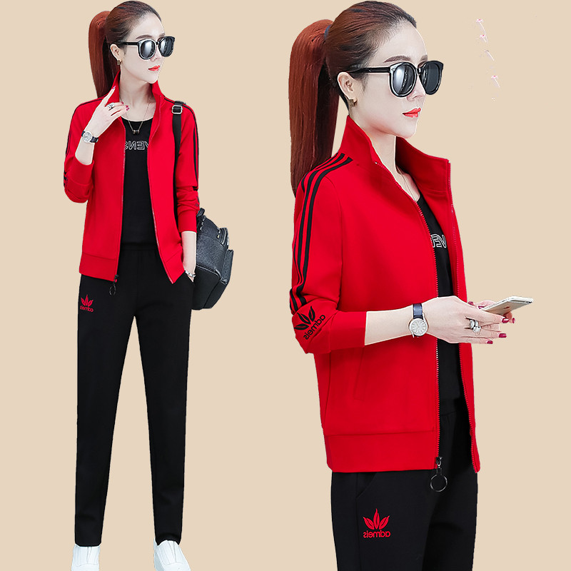 Autumn Winter 361 Sportswear Suit Woman Three Sets Spring Autumn Sweatshirt Plus Suede Jordan Pure Cotton Thin Casual Jacket
