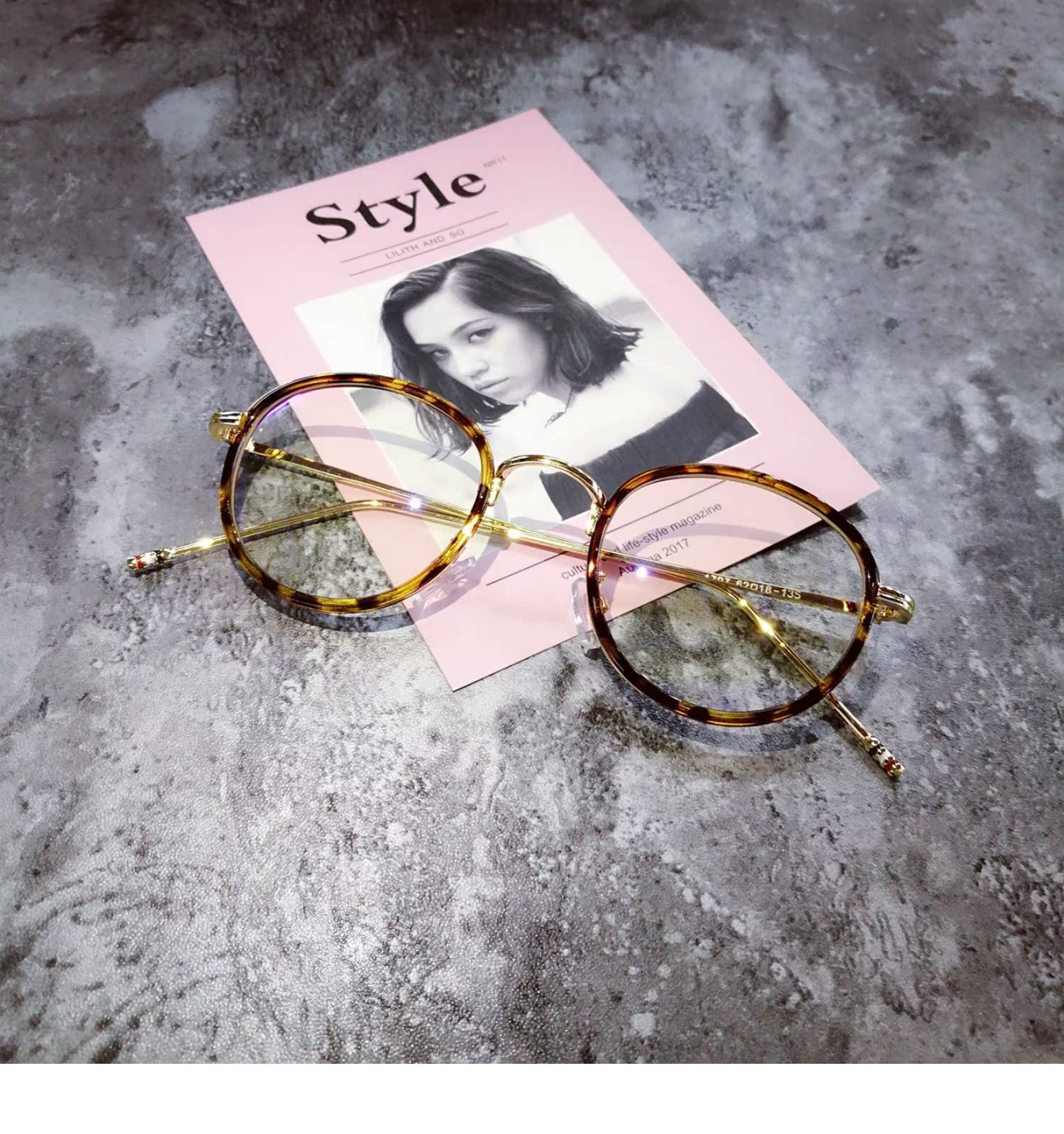 Kính nhỏ Suyan khung gọng kính retro retro nữ phiên bản Hàn Quốc của kim loại tròn gương phẳng với khung cận thị nam - Kính khung kính cận đẹp