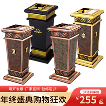 High-end ash bucket hotel clubhouse luxury trash can against the wall stairwell treasure Diamond Ash bucket vertical stainless steel