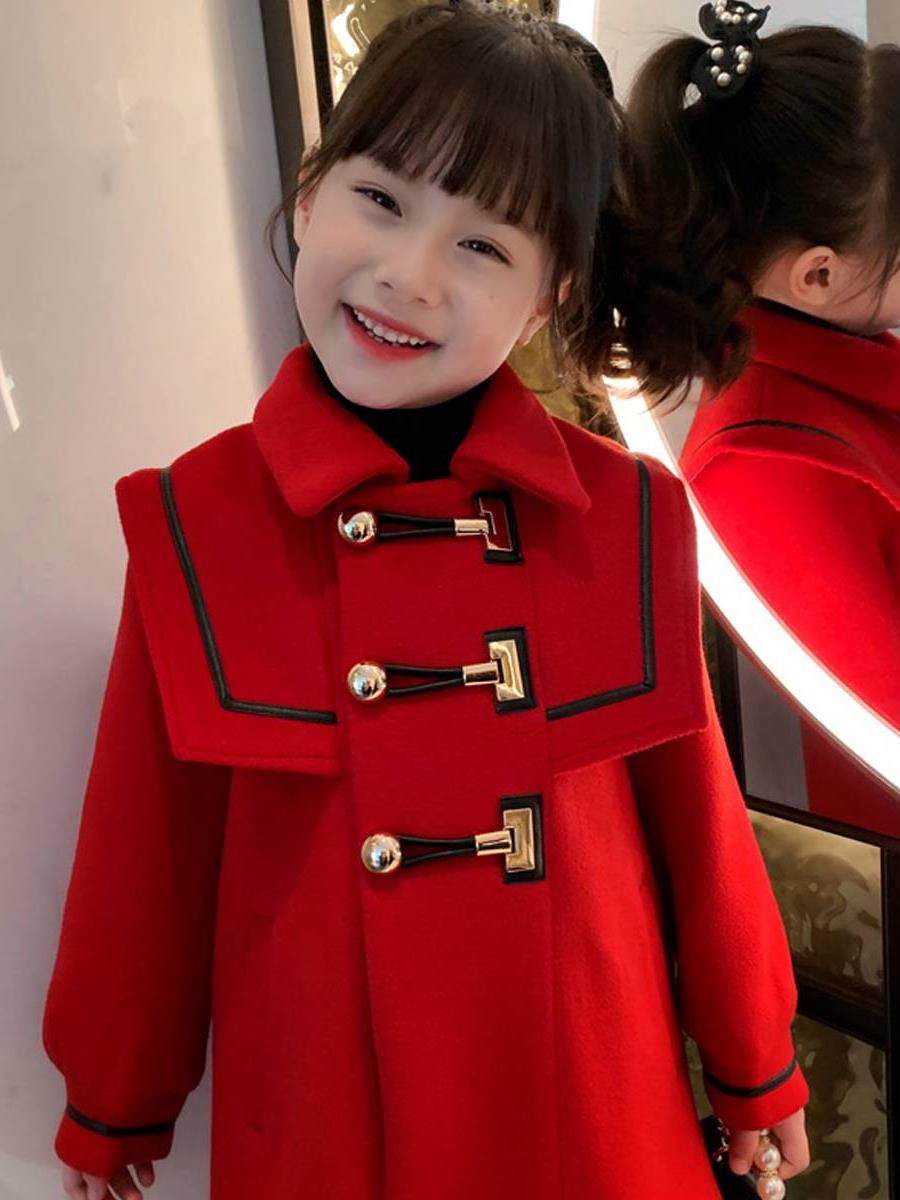 Girl Gross Hooded Jacket Winter Clothing 2021 New Foreign Pie Children, Long Version Little Girl Thickened Blouses